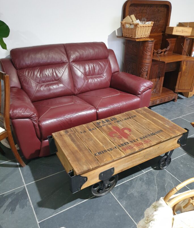 Two seater sofa and coffee table